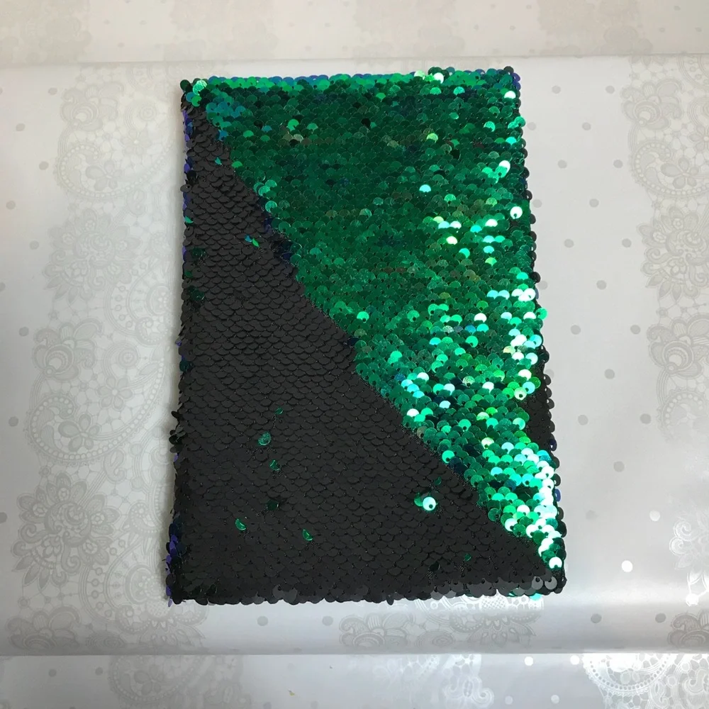 Journal Sequins Changing Color Green Black Glitter